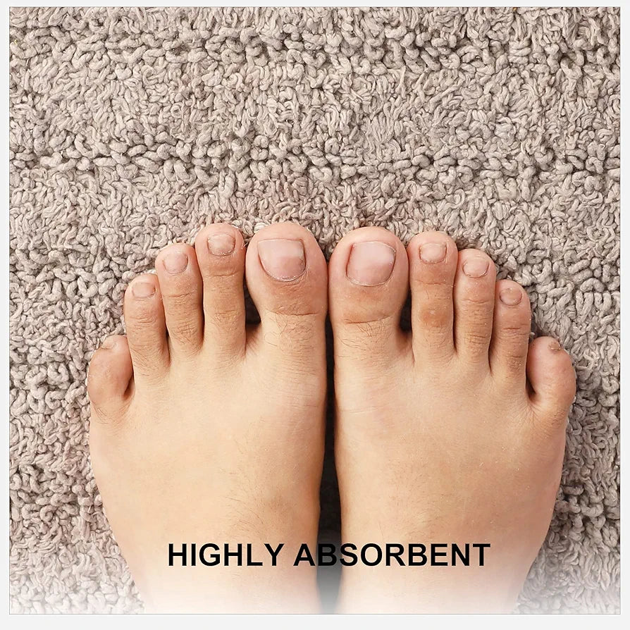 SASHAA WORLD Super Absorbent Non Slip BathMat | Bathmat for Living Room, Bathroom, Kitchen, Bedroom, Indoor & Outdoor | Brown Bathmat | 40 x 60 cm, Pack of 1