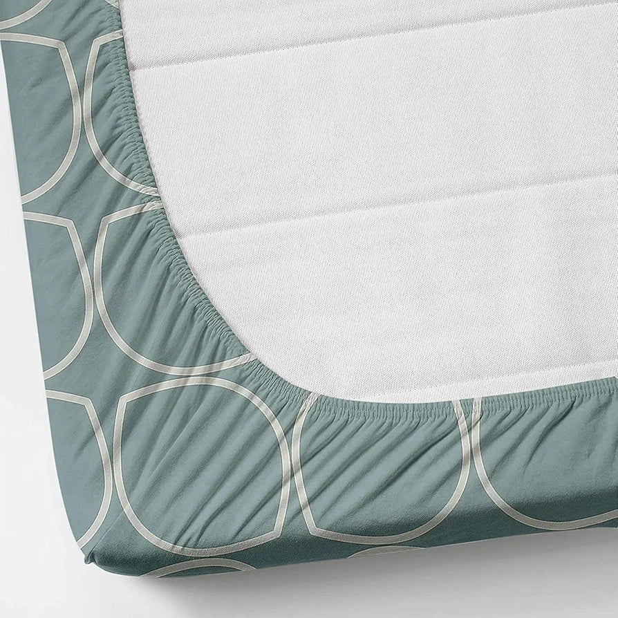 THE HOME STYLE 400 TC Supersoft Cotton Feel Glace Cotton Elastic Fitted Printed King Size Double Bed Bedsheet wih 2 Pillow Cover 