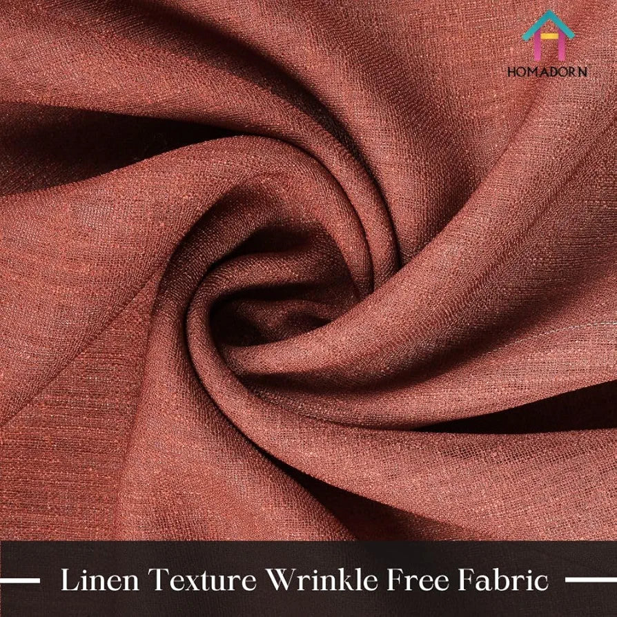 HOMADORN Ombre Printed Linen Textured Sheer Curtains for Living Room, Bedroom, Dining Room, Kitchen, Bathroom 
