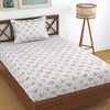 Homefab India 180 TC Glace Cotton Single BedSheet with 1 Pillow Cover Beige