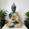 Neelaya Meditating Buddha Statue With Tealight Candle Holder Polyresin Showpiece 28 Cm Black Gold