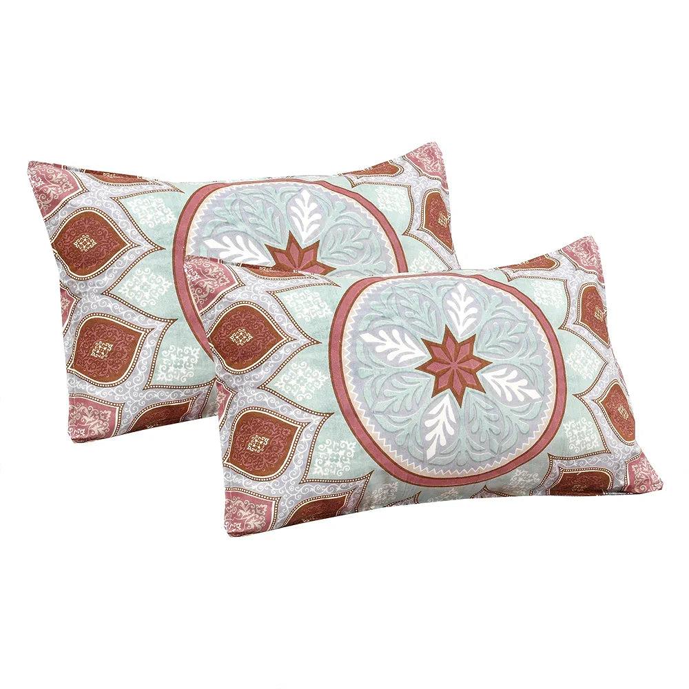 Kuber Industries Double Bedsheet with 2 Pillow Covers | 160 TC Premium Cotton Bedsheet for Double Bed | Bedsheet for Living Room-Home & Hotels | Kaleen Leaf Flower | 100x108 Inch | Maroon