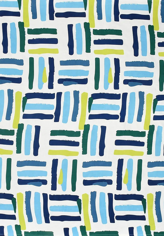 Homefab India 180 TC Microfiber Single BedSheet with 1 Pillow Cover - Blue, White