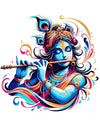 Rng Graphics Pvc Vinyl Little Krishna Wall Sticker Multicolor 58 Cm X 58cm DW-120L