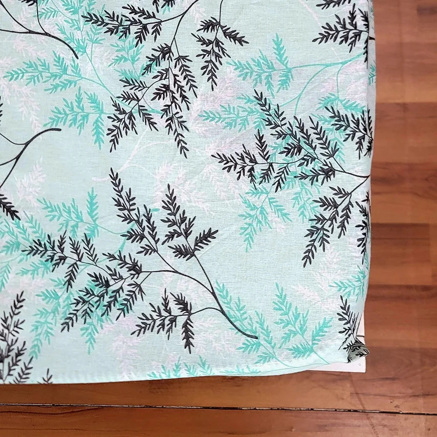 Divine Casa 144 TC 100% Cotton Floral Print Elastic Fitted Bedsheets Double Bed | Ultrasoft Queen Size Elastic Fitted Bedsheets - 150 x 200 CM
