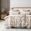 Cortina 140 Tc 100% Microfiber Printed Double Bedsheet Set With Two Pillow Case | 90x100 Inches | Striped | Beige
