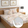 Dreamlet All Around Elastic Supersoft 210tc Premium Cotton Elastic Fitted Bedsheets With 2 King Size Pillow Covers | Beige and Yellow
