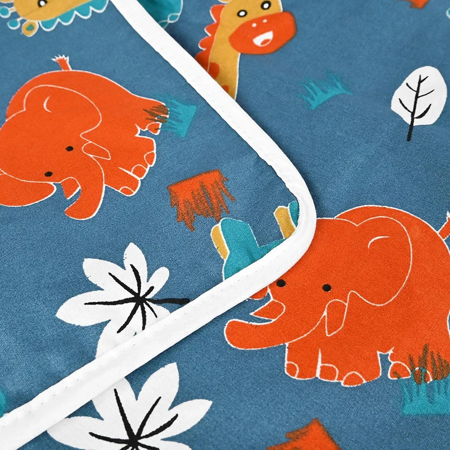 Divine Casa Pure Cotton Printed Single Dohar for Newborn Baby | 120 GSM | Soft & Lightweight Throw Blanket | Cozy & Breathable Bedding | All-Season Comfort | 0-4 Years | 135 x 100 CM, Iris Deep