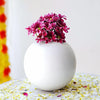 Behoma Metal Ball Flower Vase White Medium Flowers not Included