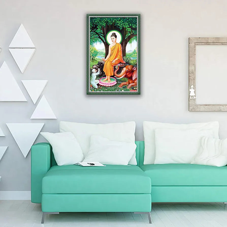 Rangoli MDF Wall Stick Decorative Panel 12x18 Wall Art for Home, Living Room, Bedroom, Office & Decoration. P-1, Design-12