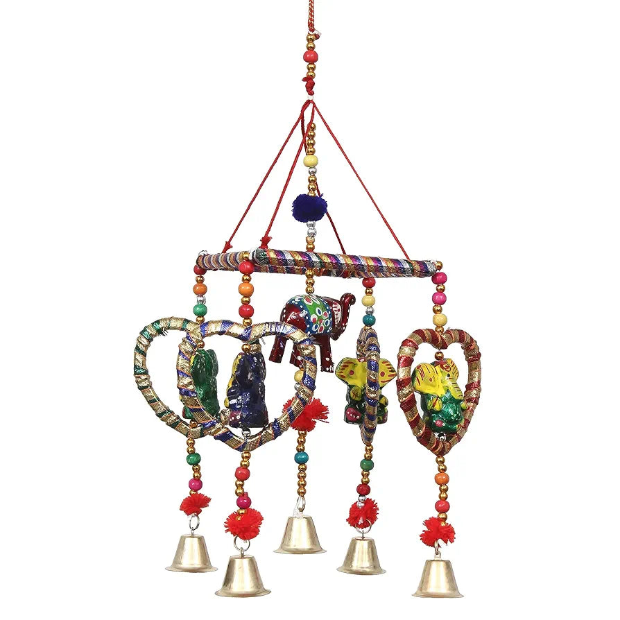 eCraftIndia Handcrafted Decorative Lord Ganesha Wall/Door/Window Hanging Bell