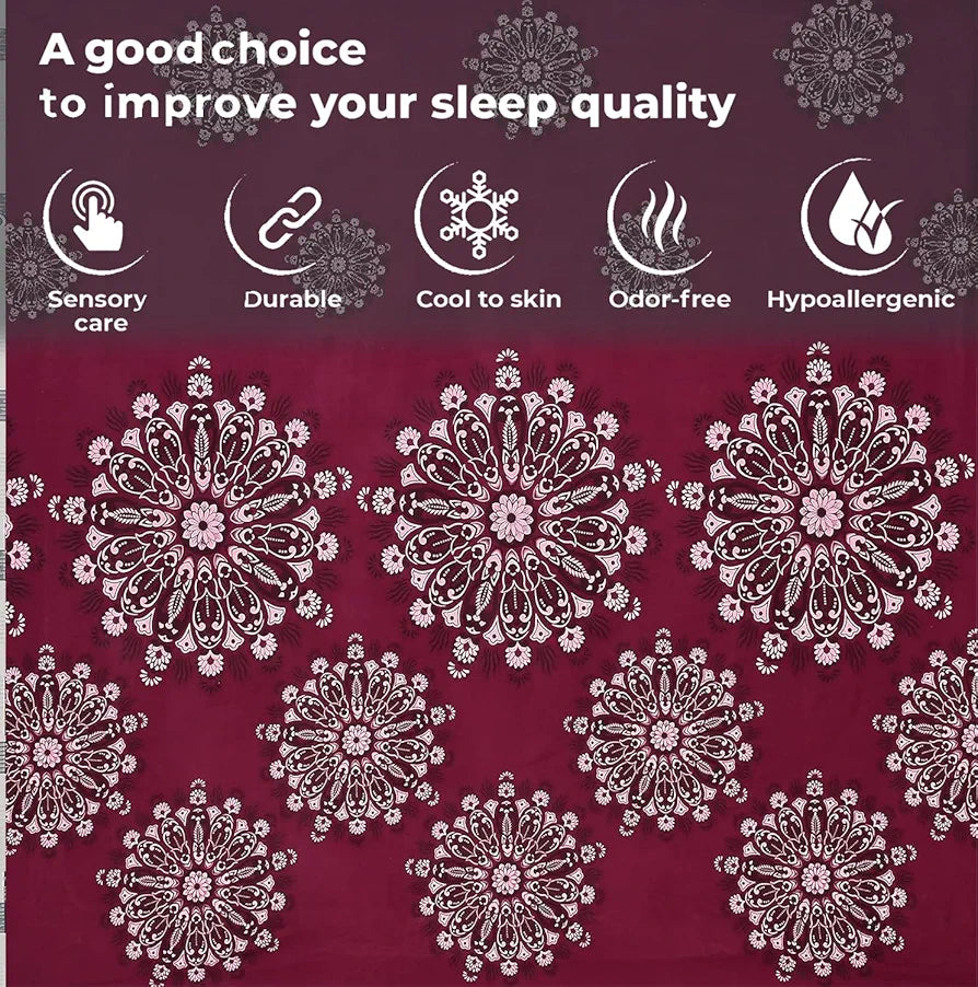 FRESH FROM LOOM Floral Single Bedsheet Size Microfiber Bedsheet Set-Printed, Hypoallergenic, Wrinkle Free with 2 Pillow Covers 144 TC 