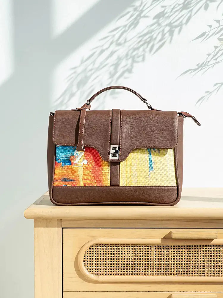ZOUK | Women's Vegan Leather | Stylish Handbag with Adjustable Strap, Top Handle |