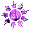 Bikri Kendra Sun Purple Mirror Stickers for Wall, Acrylic Mirror Wall Decor Sticker Model 11