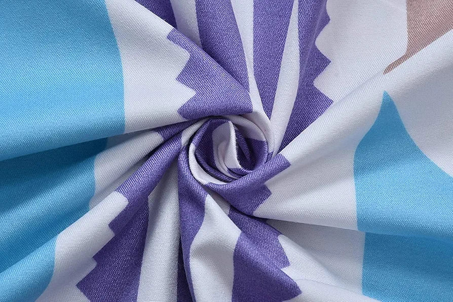 THE HOME STYLE Cotton Feel Glace Cotton Elastic Fitted All Around Printed Full Length Single Bed Bedsheet With 1 Pillow Cover 300 TC 