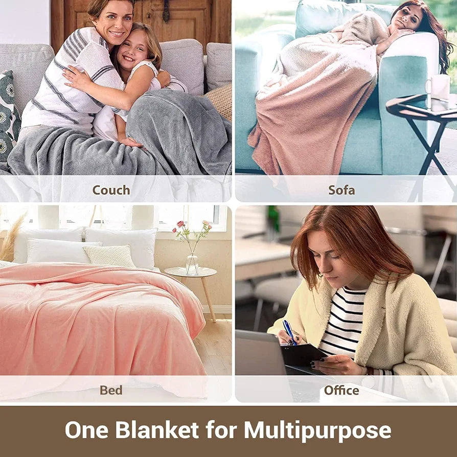 Cloth Fusion Polar Fleece AC Blanket for Winter Single Bed,Soft Woolen Blanket for Travel & Sleeping 
