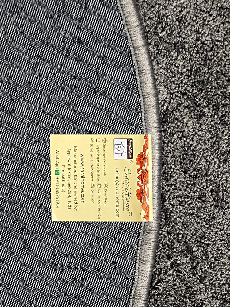 Saral Home Neo Shaggy Yarn Anti-Skid Round Mats 
