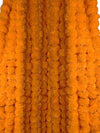 Artificial Marigold Garland Mala Flower Genda Phool Long For Decoration Light Orange 5 Pcs