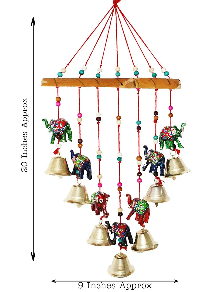JH Gallery Handcrafted Rajasthani Wind Chime Door/Wall Hanging Decorative Showpiece/Wall Hanging/Home Decor/Home Furnishing/Diwali Gift/Corporate Gift 
