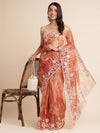 Fabmora Floral Embroidered Organza Saree