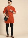 Anouk Men Orange & Black Ethnic Motifs Kurta