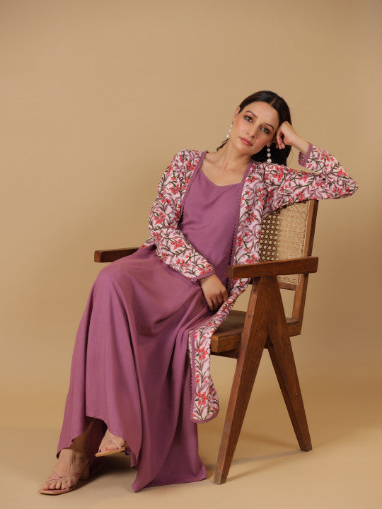 anayna Ethnic Motifs Printed Flared Anarkali Kurta