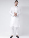 Deyann Men White Solid Straight Kurta