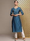 House of Pataudi Yoke Design Sequined Jashn Kurta