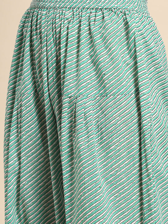 anayna Women Green Ethnic Motifs Printed Pure Cotton Kurta with Salwar & Dupatta