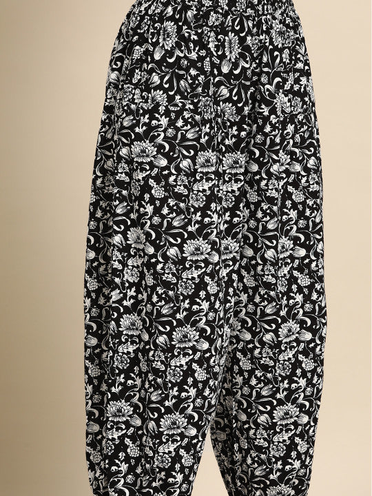 anayna Floral Printed Pure Cotton Kurti With Dhoti Pants & Dupatta