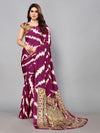 Fabmora Tie and Dye Pure Crepe Saree