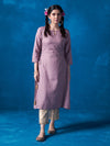 Likha Mauve Gold Printed Aine Kurta LIKKUR46 - M