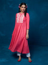 Likha Fuchsia Embroidered Flared Kurta LIKKUR92