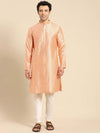 Amodh by Kisah Men Peach Kurta (Set of 2) - L