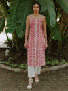 Anayna Women Pink & Magenta Printed Strappy Straight Kurta
