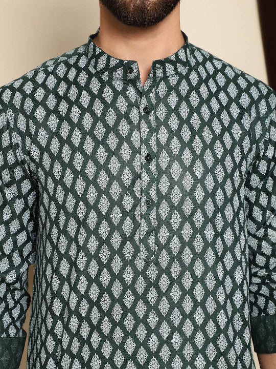 Ethnic Motifs Printed Thread Work Short Kurta