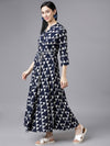 Vishudh Women Navy Blue Printed Shirt Dress