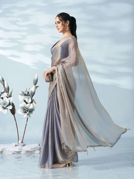 Tikhi Imli Two Tone Poly Chiffon Saree