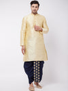 Vastramay Men Gold-Toned Kurta with Dhoti Pants