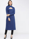 Vishudh Women Blue Knitted Kurta