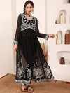 Here&now Floral Embroidered Thread Work Empire Kurta