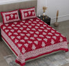 Colorish Floral 144 TC 100% Cotton Double Bedsheet with 2 Pillow Covers | Burgundy