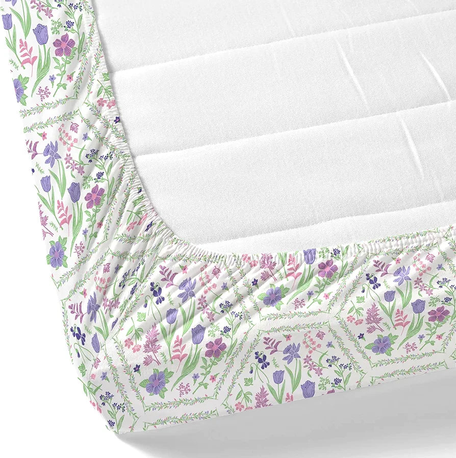 Dreamscape 100% Cotton King Fitted Bedsheet with 2 Pillow Covers - 