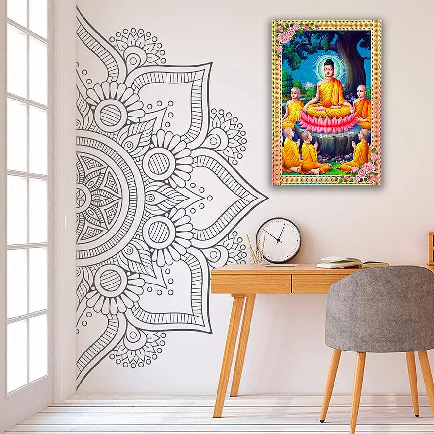 Rangoli MDF Wall Stick Decorative Panel 12x18 Wall Art for Home, Living Room, Bedroom, Office & Decoration. P-1, Design-24