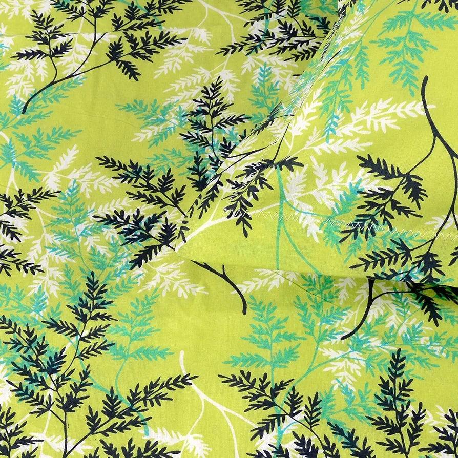 Divine Casa 144 TC 100% Cotton Double Bedsheet with 2 Pillow Covers | Skin-Friendly Fabric for Everyday Comfort | 254 X 222 CM | Floral Pattern | Lime Breeze