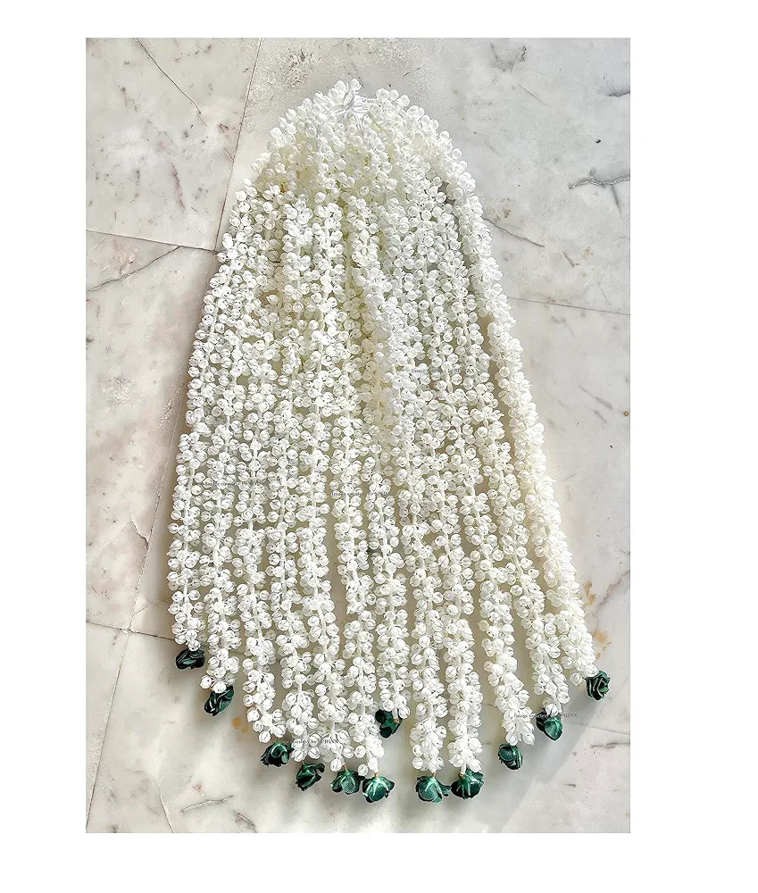 SPHINX Artificial Jasmine Buds  & Rose Strings Garlands for Festivals Pooja Wedding Housewarming Diwali Decorations Approx 2.5 ft/30 Inches  - 