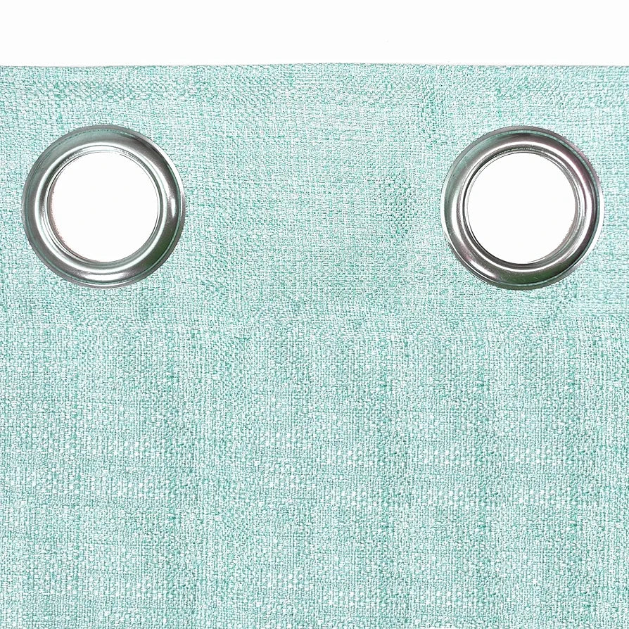 Divine Casa Textured Window Curtain 5 Feet | Cameo Green |Soft Polyester Panel with Metal Eyelets for Home Decor | 1 Piece