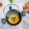 Solara 24 Cm, 2.4 Litres Non Stick Kadai, Granite Stone Kadhai With Glass Lid, Kadai With Lid for Cooking | Bezel