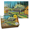 91Knots Orchard Bordered by Cypresses-Vincent Van Gogh's Masterstrokes | Wooden Small Jigsaw Puzzle for Kids | A5 Size-140 Pieces