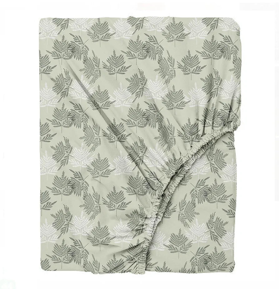 Trance Home Linen Pure 100% Cotton 144TC Printed Single Fitted Bedsheet with 1 Pillow Cover 